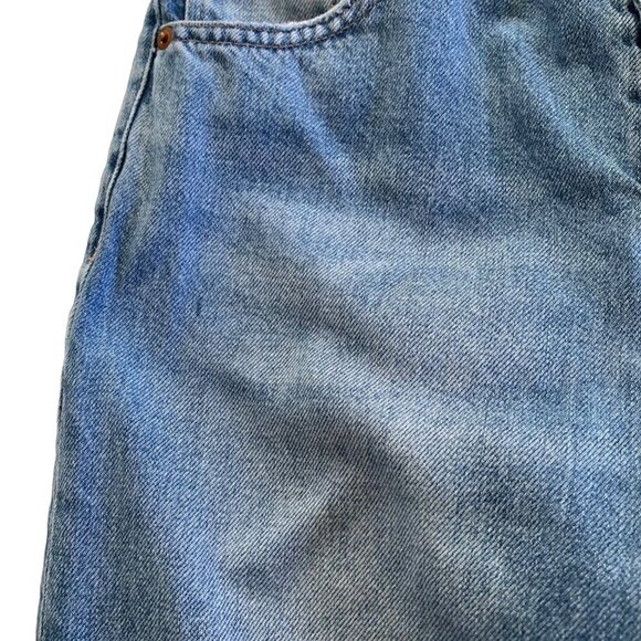 H&M Color Block Blue Denim Straight Leg 10” Rise Button Up Jeans Women’s Size 4 - Picture 11 of 12